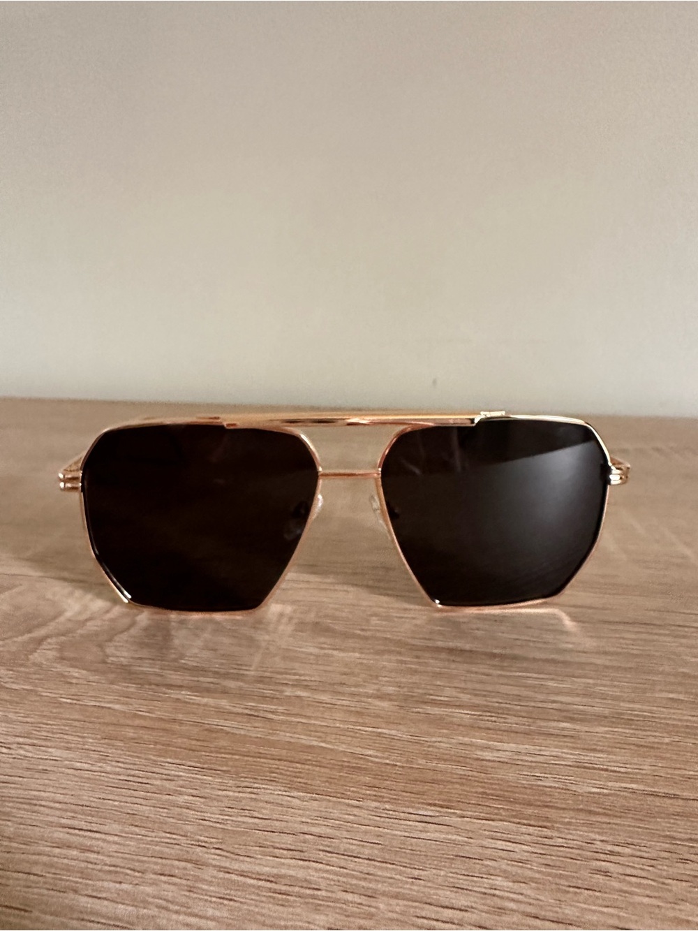 Amazon Men's Sunglasses Gold Frame with Black Lenses